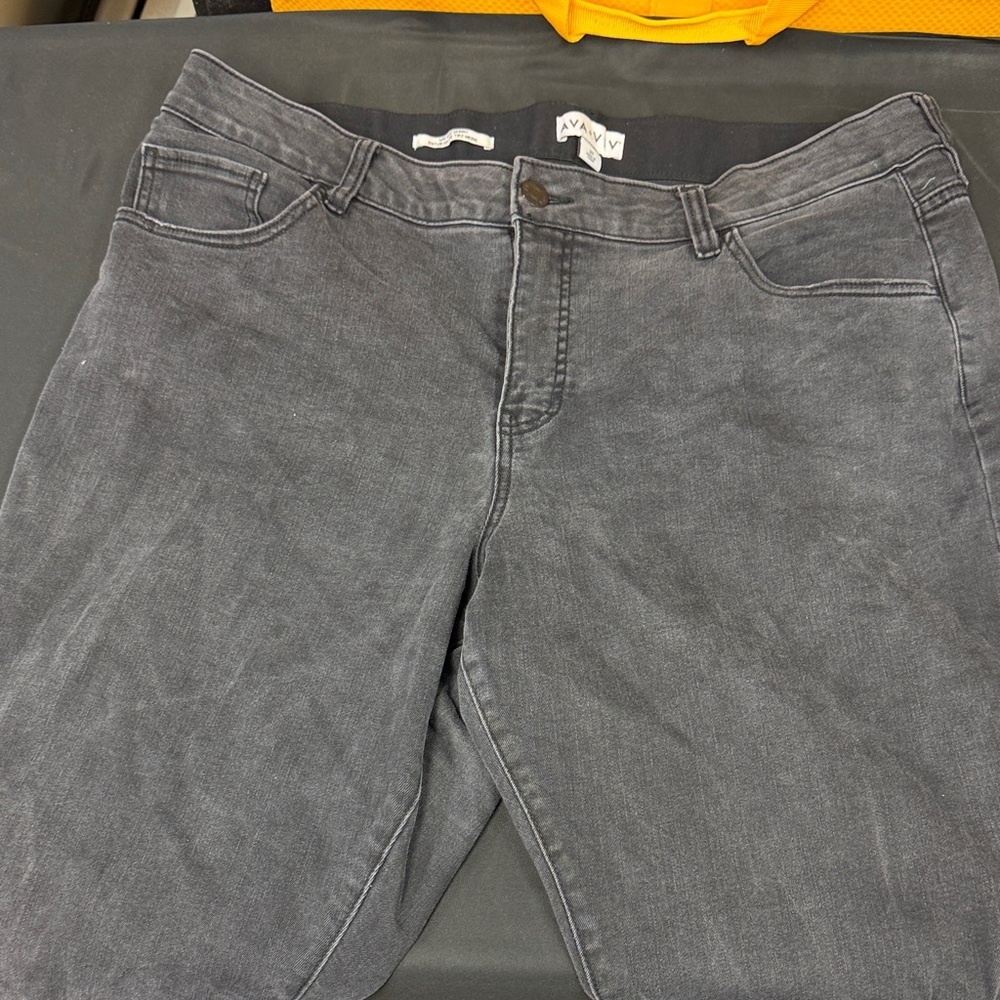 Ava & Viv size 20 Charcoal black Straight Jeans mid rise skinny jeans